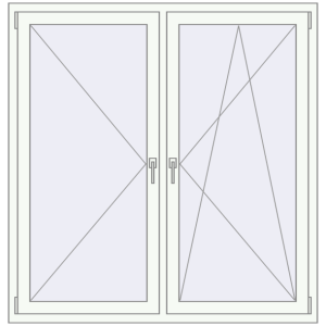 Купити Вікна 1450x1500 мм REHAU Brillant-Design Білий (RAL 9016) з двох сторін