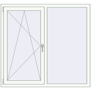 Металопластикове вікно 1400x1300 мм Двостулкове (комплектація: За замовчуванням). Вид зсередини Купити Вікна 1400x1300 мм REHAU Euro 60 Білий (RAL 9016) з двох сторін