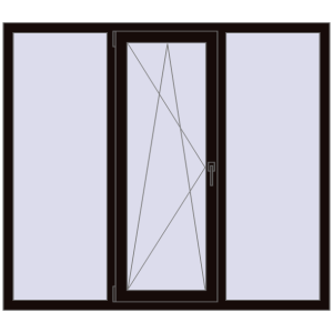 Купити Вікна 1650x1450 мм REHAU Euro 70 BLACK_BROWN з двох сторін