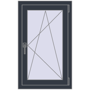 Купити Вікна 580x950 мм REHAU Euro 60 ANTHRACITE_GREY_STRUKTURAL з двох сторін
