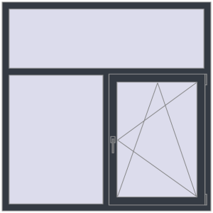 Купити Вікна 1500x1500 мм REHAU Euro 60 ANTHRACITE_GREY_STRUKTURAL з двох сторін