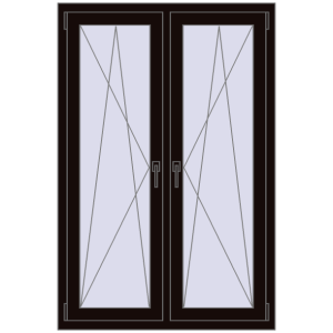 Купити Вікна 1000x1500 мм REHAU Euro 70 BLACK_BROWN з двох сторін