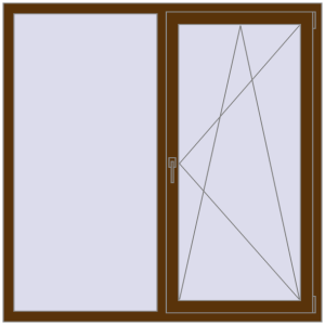 Купити Вікна 1500x1500 мм REHAU Euro 70 WALNUT з двох сторін