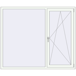 Металопластикове вікно 1800x1500 мм Двостулкове (комплектація: За замовчуванням). Вид зсередини Купити Вікна 1800x1500 мм REHAU Euro 60 Білий (RAL 9016) з двох сторін