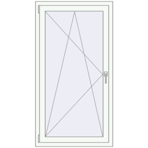Металопластикове вікно 750x1500 мм Одностулкове (комплектація: За замовчуванням). Вид зсередини Купити Вікна 750x1500 мм REHAU SYNEGO MD Білий (RAL 9016) з двох сторін