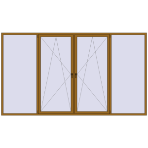 Купити Вікна 3700x2100 мм REHAU Euro 70 LIGHT_OAK з двох сторін