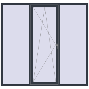 Купити Вікна 2100x2000 мм REHAU Euro 60 ANTHRACITE_GREY_STRUKTURAL з двох сторін