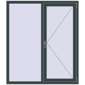 Купити Вікна 1300x1500 мм Altest Pony 375 RAL 7026 Granite grey з двох сторін