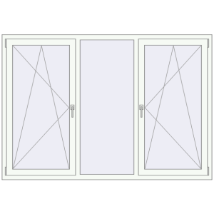 Металопластикове вікно 1999x1380 мм Тристулкове (комплектація: Оптимальна). Вид зсередини Купити Вікна 1999x1380 мм REHAU Euro 70