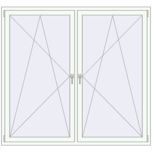 Металопластикове вікно 1750x1720 мм Двостулкове (комплектація: Базова). Вид зсередини Купити Вікна 1750x1720 мм REHAU Euro 70