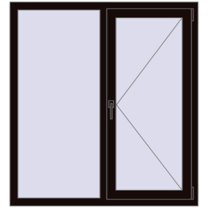 Купити Вікна 1200x1300 мм REHAU Brillant-Design BLACK_BROWN з двох сторін