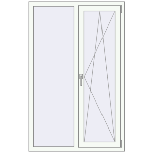 Металопластикове вікно 1000x1600 мм Двостулкове (комплектація: Базова). Вид зсередини Купити Вікна 1000x1600 мм REHAU Euro 70