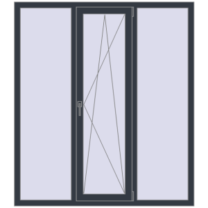 Купити Вікна 1500x1700 мм REHAU Euro 60 ANTHRACITE_GREY_STRUKTURAL з двох сторін
