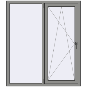 Купити Вікна 1300x1500 мм Altest Pony 375 RAL 9007 Grey aluminium з двох сторін