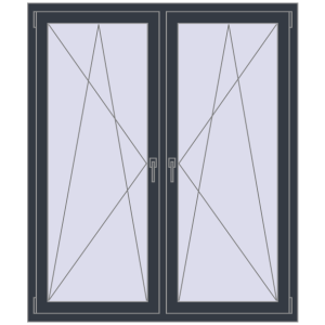 Купити Вікна 1340x1580 мм REHAU SYNEGO MD ANTHRACITE_GREY_STRUKTURAL з двох сторін