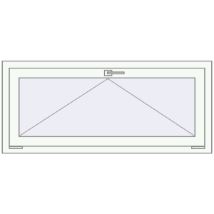 Металопластикове вікно 1300x600 мм Одностулкове (комплектація: Оптимальна). Вид зсередини Купити Вікна 1300x600 мм REHAU Euro 60