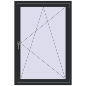 Купити Вікна 950x1400 мм Altest Pony 375 RAL 9017 Traffic black з двох сторін