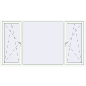 Купити Вікна 2410x1320 мм REHAU Brillant-Design Білий (RAL 9016) з двох сторін