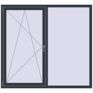 Купити Вікна 1677x1537 мм REHAU Euro 70 ANTHRACITE_GREY_STRUKTURAL з двох сторін