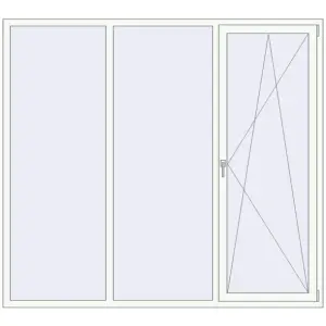 Купити Вікна 2230x2010 мм REHAU Euro 60 Білий (RAL 9016) з двох сторін