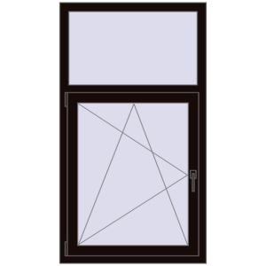 Металопластикове вікно 820x1459 мм Одностулкове з фрамугою (комплектація: Базова). Вид зсередини Купити Вікна 820x1459 мм REHAU Euro 60