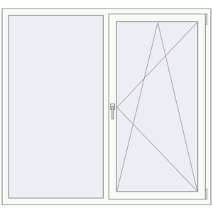 Металопластикове вікно 1600x1500 мм Двостулкове (комплектація: Преміум). Вид зсередини Купити Вікна 1600x1500 мм REHAU SYNEGO MD