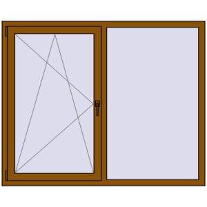 Купити Вікна 1600x1300 мм REHAU Euro 60 GOLDEN OAK з двох сторін