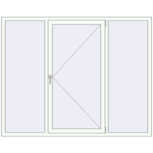 Металопластикове вікно 2015x1600 мм Тристулкове (комплектація: За замовчуванням). Вид зсередини Купити Вікна 2015x1600 мм REHAU SYNEGO MD Білий (RAL 9016) з двох сторін
