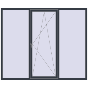 Купити Вікна 2400x2000 мм REHAU SYNEGO MD ANTHRACITE_GREY_STRUKTURAL з двох сторін