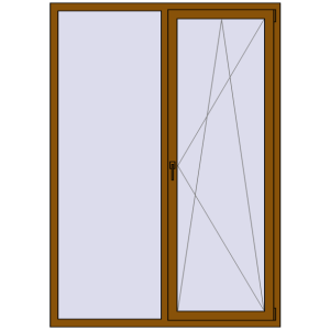 Купити Вікна 1470x2070 мм REHAU Euro 70 GOLDEN OAK з двох сторін