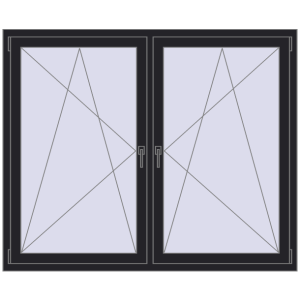 Купити Вікна 1700x1350 мм REHAU Brillant-Design BLACK_ULTI-MATT з двох сторін