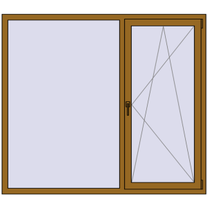 Купити Вікна 1760x1550 мм REHAU SYNEGO MD LIGHT_OAK з двох сторін
