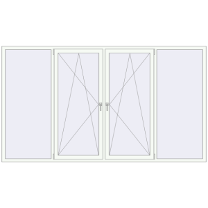 Купити Вікна 3000x1700 мм Altest Pony 375 RAL 9016 Traffic white з двох сторін