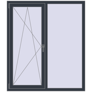 Купити Вікна 1300x1500 мм REHAU Euro 70 ANTHRACITE_GREY_STRUKTURAL з двох сторін
