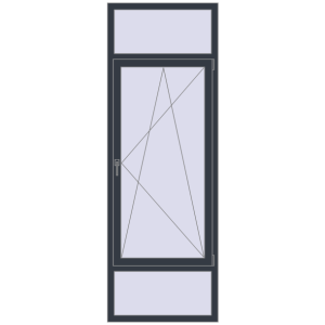 Купити Вікна 820x2365 мм REHAU Euro 60 ANTHRACITE_GREY_STRUKTURAL з двох сторін