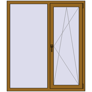 Купити Вікна 1300x1500 мм REHAU Euro 70 LIGHT_OAK з двох сторін