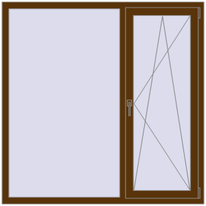 Купити Вікна 1500x1500 мм REHAU SYNEGO MD WALNUT з двох сторін