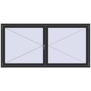 Купити Вікна 2160x1060 мм REHAU Euro 70 ANTHRACITE_GREY_GLATT з двох сторін