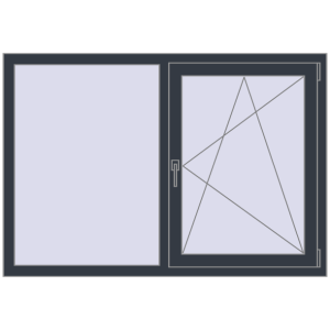 Купити Вікна 1500x1020 мм REHAU Euro 70 ANTHRACITE_GREY_STRUKTURAL з двох сторін
