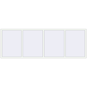 Металопластикове вікно 3290x1120 мм Із чотирьох частин (комплектація: Базова). Вид зсередини Купити Вікна 3290x1120 мм REHAU Euro 70