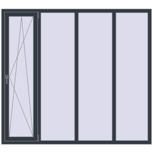 Купити Вікна 2000x1800 мм REHAU Euro 70 ANTHRACITE_GREY_STRUKTURAL з двох сторін