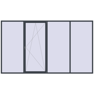 Купити Вікна 4000x2300 мм REHAU Euro 70 ANTHRACITE_GREY_STRUKTURAL з двох сторін