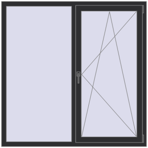Купити Вікна 1500x1500 мм REHAU Euro 70 ANTHRACITE_GREY_GLATT з двох сторін