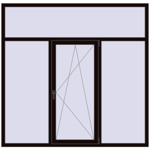 Купити Вікна 2050x2000 мм REHAU Euro 60 BLACK_BROWN з двох сторін