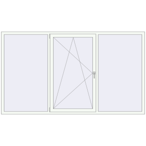 Купити Вікна 2600x1500 мм REHAU Brillant-Design Білий (RAL 9016) з двох сторін