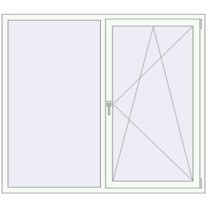 Металопластикове вікно 1700x1500 мм Двостулкове (комплектація: За замовчуванням). Вид зсередини Купити Вікна 1700x1500 мм REHAU SYNEGO MD Білий (RAL 9016) з двох сторін