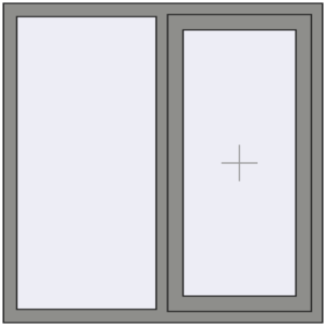 Купити Вікна 1200x1200 мм Altest Pony 375 RAL 9007 Grey aluminium з двох сторін