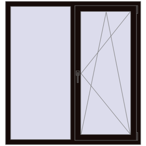 Купити Вікна 1350x1430 мм REHAU SYNEGO MD BLACK_BROWN з двох сторін