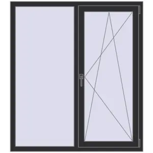 Купити Вікна 1300x1470 мм REHAU Brillant-Design ANTHRACITE_GREY_GLATT з двох сторін