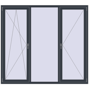 Купити Вікна 2000x1800 мм REHAU Euro 60 ANTHRACITE_GREY_STRUKTURAL з двох сторін